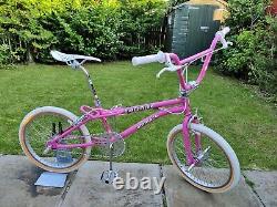 1987 AMMACO FREESTYLER Pink White Classic Old School BMX Bike Bicycle Stunt USA
