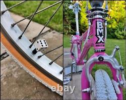 1987 AMMACO FREESTYLER Pink White Classic Old School BMX Bike Bicycle Stunt USA