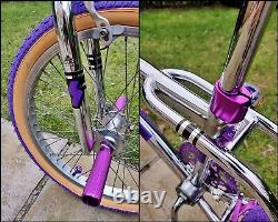 1988 SKYWAY STREET BEAT Rep Chrome Purple Old School BMX Bike USA Freestyler Mid