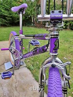 1988 SKYWAY STREET BEAT Rep Chrome Purple Old School BMX Bike USA Freestyler Mid