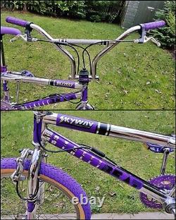 1988 SKYWAY STREET BEAT Rep Chrome Purple Old School BMX Bike USA Freestyler Mid