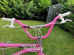 1997 AMMACO FREESTYLER Pink Old School BMX PRO Bike Bicycle White Mags Retro