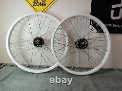 20 Old School Style Bmx Wheel Set White (Haro Mongoose GT Dyno CW Hutch)