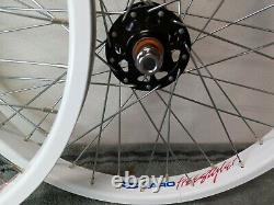 20 Old School Style Bmx Wheel Set White (Haro Mongoose GT Dyno CW Hutch)