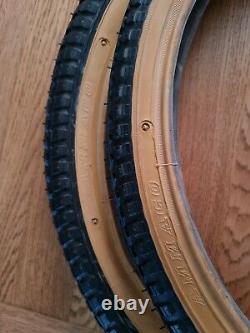 Ammaco Snake Bellie Fat/Thin Pair of 20 Bmx Tyres Old School 80s Bmx