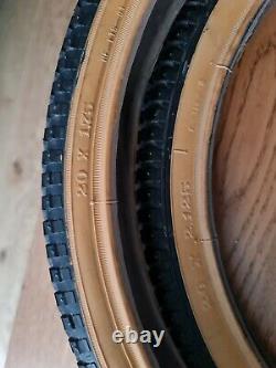 Ammaco Snake Bellie Fat/Thin Pair of 20 Bmx Tyres Old School 80s Bmx