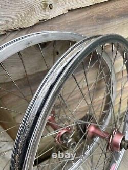 Araya 7x Old School Bmx Wheels Suzue Sealed Hubs Low Flange Haro Gt Jmc Burner