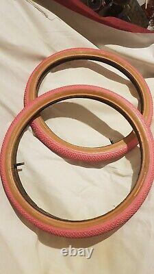 Bmx Panaracer tyres Pink Original 1980s Old school Classic Gt Se Haro Freestyle