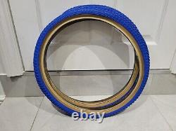 Brand New Blue Cheng Shin Snake Belly Tyres Tires 20x1.75 Retro Old School BMX
