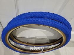 Brand New Blue Cheng Shin Snake Belly Tyres Tires 20x1.75 Retro Old School BMX