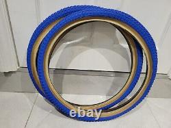 Brand New Blue Cheng Shin Snake Belly Tyres Tires 20x1.75 Retro Old School BMX