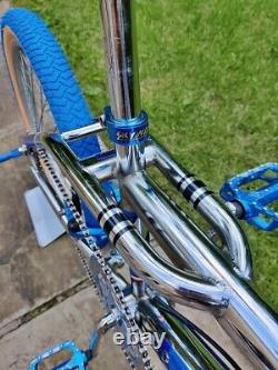 Chrome Blue Old School BMX Bike USA Retro Freestyler Bicycle Pro Mid Skool rare