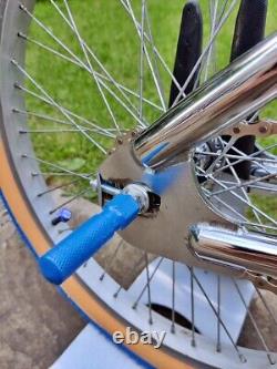 Chrome Blue Old School BMX Bike USA Retro Freestyler Bicycle Pro Mid Skool rare