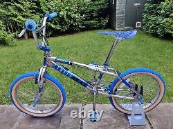 Chrome Blue Old School BMX Bike USA Retro Freestyler Bicycle Pro Mid Skool rare