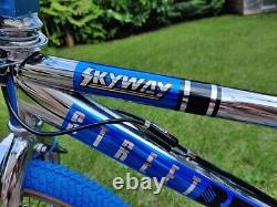 Chrome Blue Old School BMX Bike USA Retro Freestyler Bicycle Pro Mid Skool rare