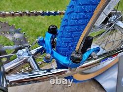 Chrome Blue Old School BMX Bike USA Retro Freestyler Bicycle Pro Mid Skool rare