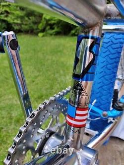 Chrome Blue Old School BMX Bike USA Retro Freestyler Bicycle Pro Mid Skool rare