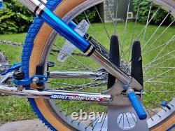 Chrome Blue Old School BMX Bike USA Retro Freestyler Bicycle Pro Mid Skool rare