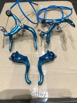 Dia compe original 80's mx 901 brake set blue old school bmx