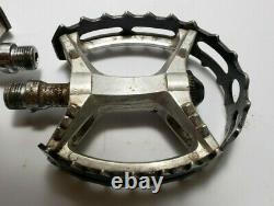 EARLY 1980's SUNTOUR XC-I 9/16 PEDALS WOW SILVER/BLACK OLD SCHOOL BMX