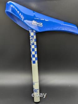 Elina Ul Nos 80s Old School Bmx Seat Saddle Genuine Blue Fibreglass Post