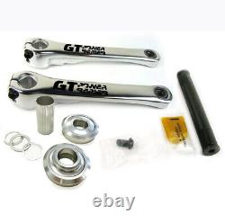 GT Power Series Alloy Old School BMX Cranks Polished Complet with Bottom Bracket