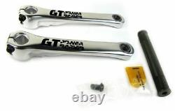 GT Power Series Alloy Old School BMX Cranks Polished Complet with Bottom Bracket