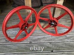 Genuine Old School Bmx Bernardi Mozzi 20 Survivor red Mag Wheels raleigh burner