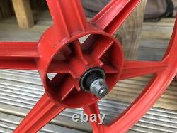 Genuine Old School Bmx Bernardi Mozzi 20 Survivor red Mag Wheels raleigh burner