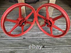 Genuine Old School Bmx Bernardi Mozzi 20 Survivor red Mag Wheels raleigh burner