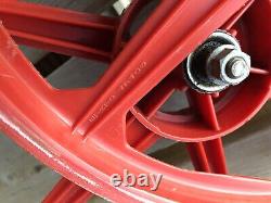 Genuine Old School Bmx Bernardi Mozzi 20 Survivor red Mag Wheels raleigh burner