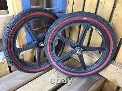 Genuine Skyway Repro Old School Bmx Mag Wheels Raleigh Burner Style 20 Retro