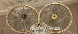 Gold Araya Aero Wheels Old School BMX