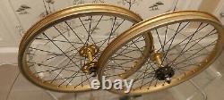 Gold Araya Aero Wheels Old School BMX