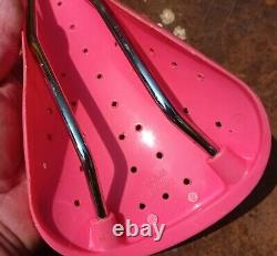 Hot Pink Old School Bmx Ariake Aero Jaguar Shotgun 2 Seat. Vintage 80s Saddle