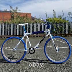 Ironhead Custom 26 Inch Old School BMX Cruiser Bike White / Blue