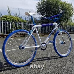 Ironhead Custom 26 Inch Old School BMX Cruiser Bike White / Blue