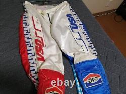 JT RACING USA Nylon Pants White, Red, Blue Size 34 Motocross Old School Bmx MTB