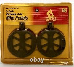 NOS Old School BMX MURRAY Round Pedals BLACK 1/2 Freestyle Lollipop 80s KKT