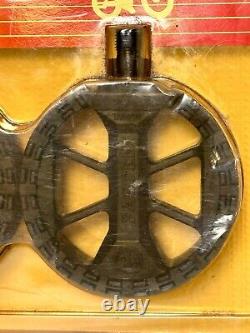 NOS Old School BMX MURRAY Round Pedals BLACK 1/2 Freestyle Lollipop 80s KKT