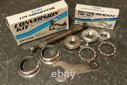 NOS Old School Bmx Tioga Bottom Bracket 3 Piece Cranks Vintage 80s GT Hutch JMC