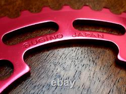 NOS Sugino Crown Red 42T Chain Ring Old School BMX 80's Japan, Kuwahara, Burner