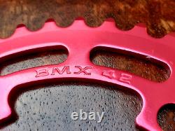 NOS Sugino Crown Red 42T Chain Ring Old School BMX 80's Japan, Kuwahara, Burner