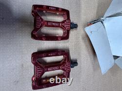 Nos MKS MP 303 Red Anodised Pedals 1/2 Boxed Mint Old School BMX