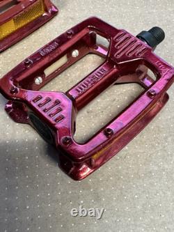 Nos MKS MP 303 Red Anodised Pedals 1/2 Boxed Mint Old School BMX