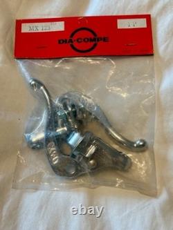 OLD SCHOOL BMX DIA COMPE TECH 4 BRAKE LEVERS 80s, NOS CHROME, PAIR