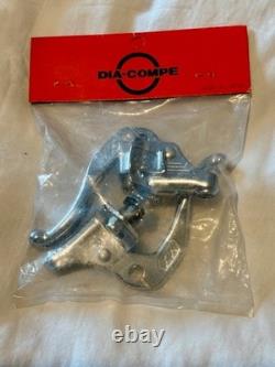 OLD SCHOOL BMX DIA COMPE TECH 4 BRAKE LEVERS 80s, NOS CHROME, PAIR