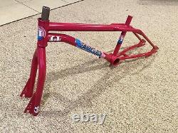 OLD SCHOOL BMX ORIGINAL'87 GT PERFORMER FRAME FORK MAGENTA REFINISHED pro 20