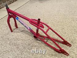 OLD SCHOOL BMX ORIGINAL'87 GT PERFORMER FRAME FORK MAGENTA REFINISHED pro 20