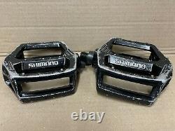 OLD SCHOOL VINTAGE BMX 1980's ORIGINAL SHIMANO DX PEDALS IN BLACK 1/2 THREAD